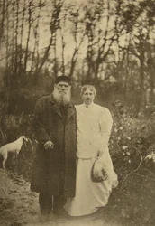 Den russiske forfatteren Leo Tolstoj og hans kone Sofia Tolstaja, Russland, 1895
