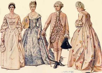 Klær under George IIs regjeringstid 1750-1760, 1903, 1937.