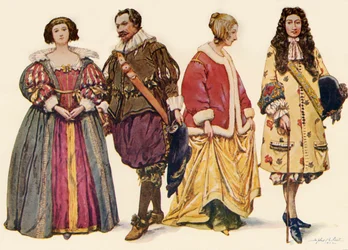 Klær under regjeringene til Charles I og II, og James II, 1640-1686, 1903, 1937.