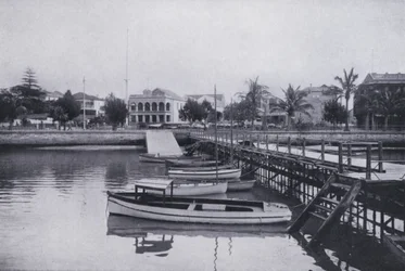 Esplanade, fra Yatch Club Jetty, Durban (s/hvitt bilde)