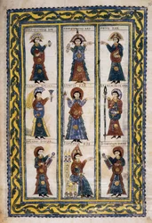 Council of Hispanic Bishops under den vestgotiske okkupasjonen mellom 506 og 679 sannsynligvis et Council of Tolede, fra Glosas Emilianenses, 992-994 (belyst manuskript)