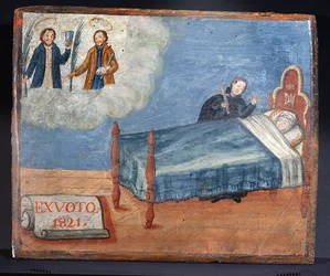 Ex Voto dedikert til SS. Cosmas og Damian i takknemlighet for helbredelsen av en syk kvinne, 1821