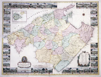 Kart over øya Mallorca, 1785