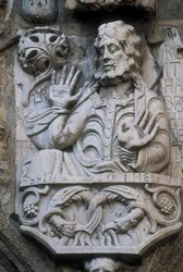 Representasjon av profeten Abraham, relieff av fasaden til gullsmedene (platerias)