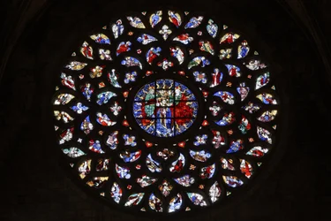 Rosevindu som viser Jomfruens himmelfart, ca. 1460