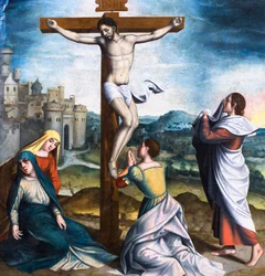 Korsfestelsen med de tre Mariaene og Johannes#39; hellige