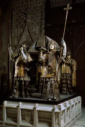 Graven til sjøfareren Kristoffer Columbus (Cristoforo Colombo, Cristóbal Colón) (1451-1506). Katedralen i Sevilla (Catedral de Santa María de la Sede), Spania