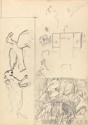 Cave of the Golden Calf: Studier av trehus, dyr og plantegning