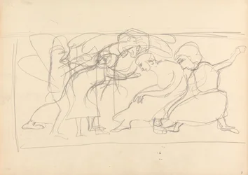 Cave of the Golden Calf: Studie for dekorativt panel, tilbedere