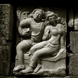Isurumuniya-elskere, 6th Century, Gupta-stil utskjæring