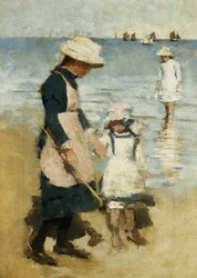 Children on the Beach, ca. 1891 (olje på lerret)