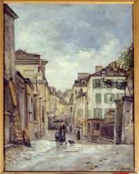 A rue du Vieux Montmartre i Paris Maleri av Stanislas Lepine (1835-1892) Caen fra 1800-tallet, Musee des Beaux Arts