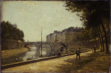 Saint-Michel-broen, ca. 1880 (olje på tre)