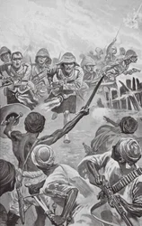 Kameruner stormer mot Zareba ved Atbara (lito)