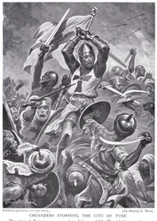 Crusaders Storming the City of the Tyre, illustrasjon fra 