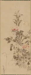 Peoner og liljer, Momoyama- eller Edo-perioden, 1568-1615.