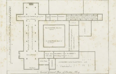 Burton-upon-Trent Abbey: gravering, nd [c 1795] (trykk)