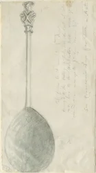 Fradswell - Apostle Spoon: blyant- og vasketegning, nd [?18th cent] (tegning)