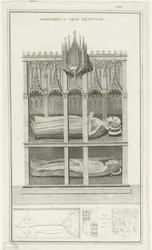 Lichfield Cathedral - Monument til Dean Heywood: gravering, nd [1762-1798] (trykk)