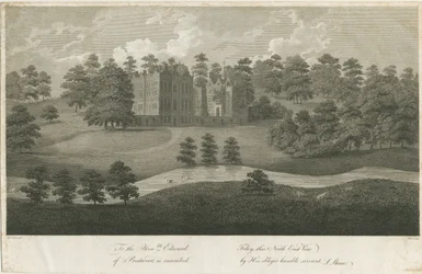 Prestwood Hall: gravering, nd [1762-1802] (trykk)