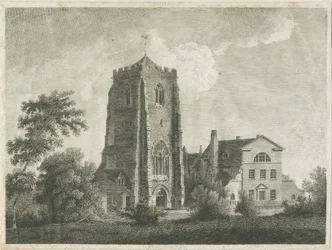 Ranton Abbey [Priory]: gravering og [slutten av 1700-tallet] (trykk)