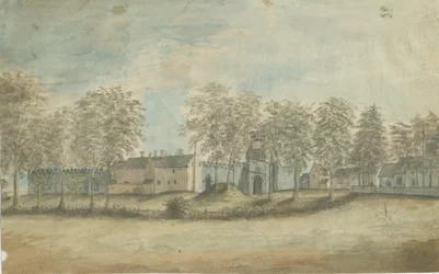 Rushall Castle/Hall: vannfargemaleri, nd [1791]