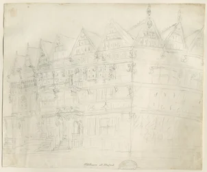 Stafford - Ancient "High House": blyanttegning, nd [1794]