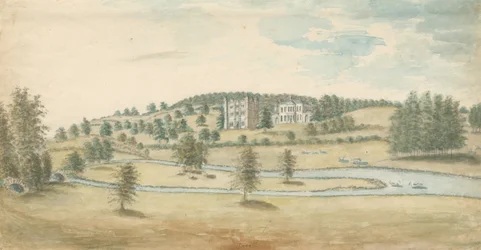 Tixall Hall and Gatehouse: vannfargemaleri, nd [1762-1802]
