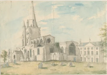 Uttoxeter kirke [gammel]: vannfargemaleri, nd [1794]
