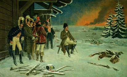 Napoleon ved Maloyaroslavets (olje på lerret)