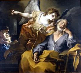 The Dream of Joseph Painting av Stefano Maria dit Legnanino (1660-1715) 1708 Museo Civico, Novara, Italia (pse1471)
