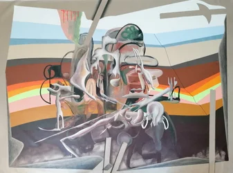 Surrealistiske drømmelandskapsfigurer
