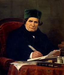 Portrett av Giovan Battista Niccolini, italiensk dramatiker og patriot av Stefano Ussi (1822-1901), olje på lerret, 68x74 cm