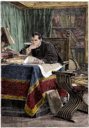 Portrett av Niccolo Machiavelli (1469-1527) (gravering)