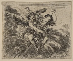 Boreas og Oreithyia, fra Game of Mythology Jeu de la Mythologie, 1644.