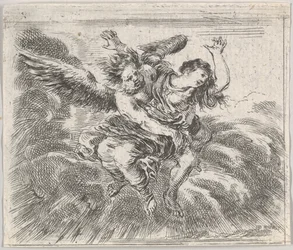 Boreas og Orithyia, fra Game of Mythology Jeu de la Mythologie, 1644.