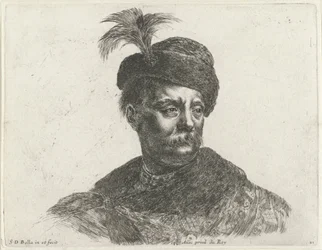 Byste av en polsk mann med bart og lue med fjære Grunnleggende om tegning (serietittel) I principii del disegno (serietittel)