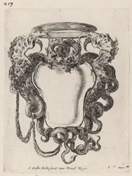 Cartouche flankert av drager