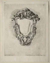 Samling av forskjellige caprices og nye design av kartusjer og ornamenter: nr. 12.