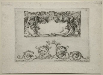 Samling av forskjellige caprices og nye design av kartusjer og ornamenter: nr. 16