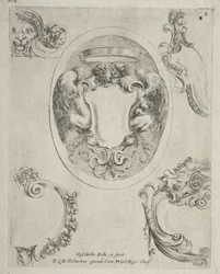 Samling av forskjellige caprices og nye design av kartusjer og ornamenter: nr. 8