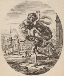 Death Carrying a Child to the Left, probably 1648.    1208445   no       norwegian Successfully Translated  Original: Lily of the Ballet (Terpsichorea.), illustration from The Bogus Book of Botany by John Weir Translat: Lily of the Ballet (Terpsichorea.), 