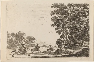Skog med hjortejakt, 1642.
