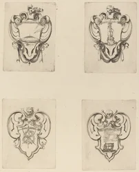 Fire emblemer til begravelsen til prins Francesco de Medici.