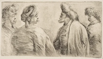 Fire tyrkere, halv lengde, ca. 1662.