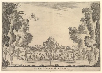 Fjerde scene, havet, fra gudenes ekteskap Le nozze degli Dei, 1637.