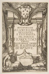 Frontispice for Instruzione a Cancellieri, 1635.