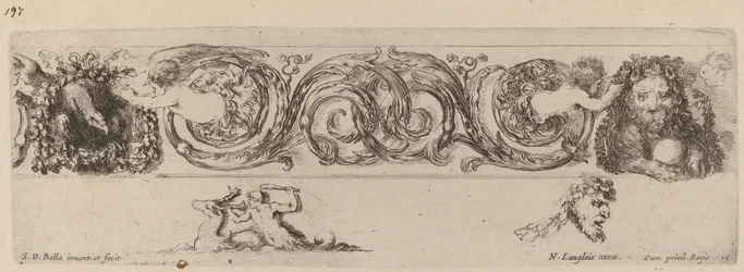 Ornamental Frise with Eagle and Lion Engarlanded by Children, sannsynligvis 1648.
