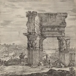 Temple of Concord og Forum Romanum, 1656.