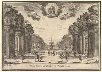 Tredje scene, Venus hage, fra 'The Marriage of the Gods' Le nozze degli Dei, 1637.